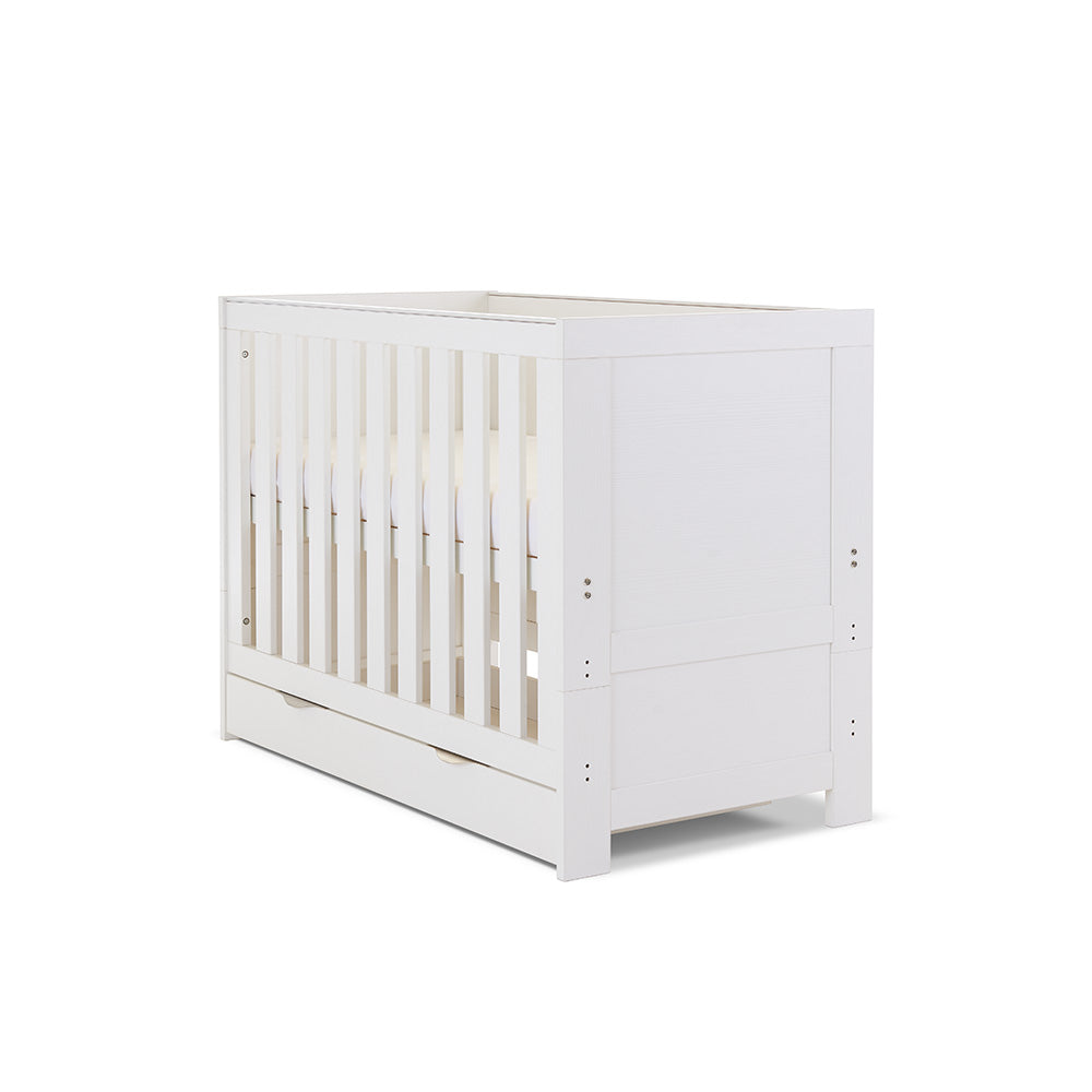 Obaby Nika Mini Cot Bed - White Wash