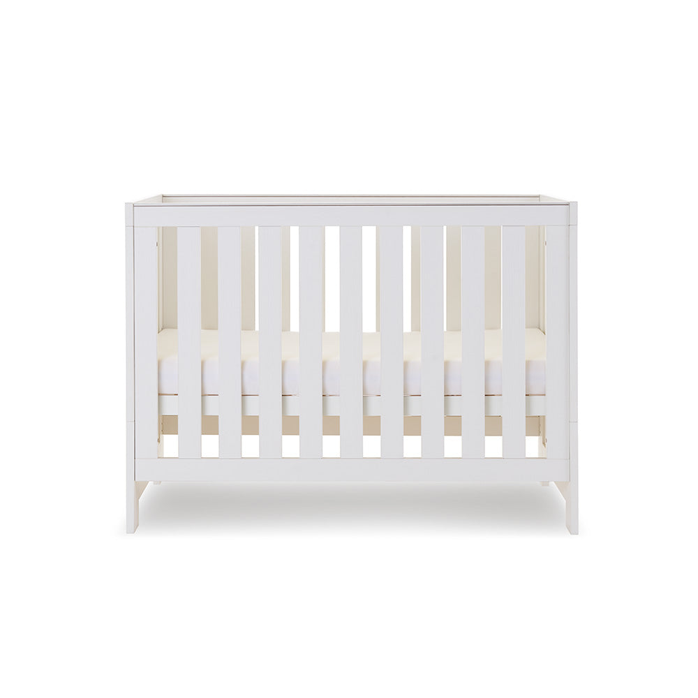 Obaby Nika Mini Cot Bed - White Wash