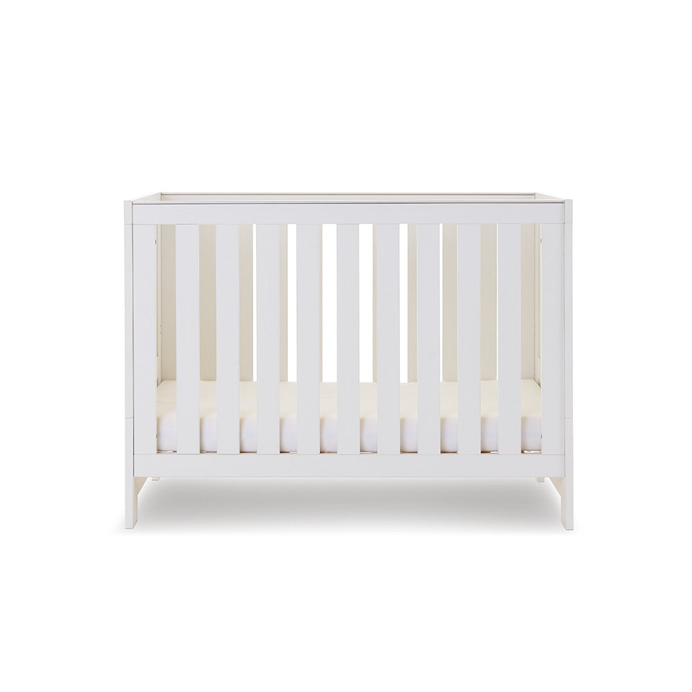 Obaby Nika Mini Cot Bed - White Wash