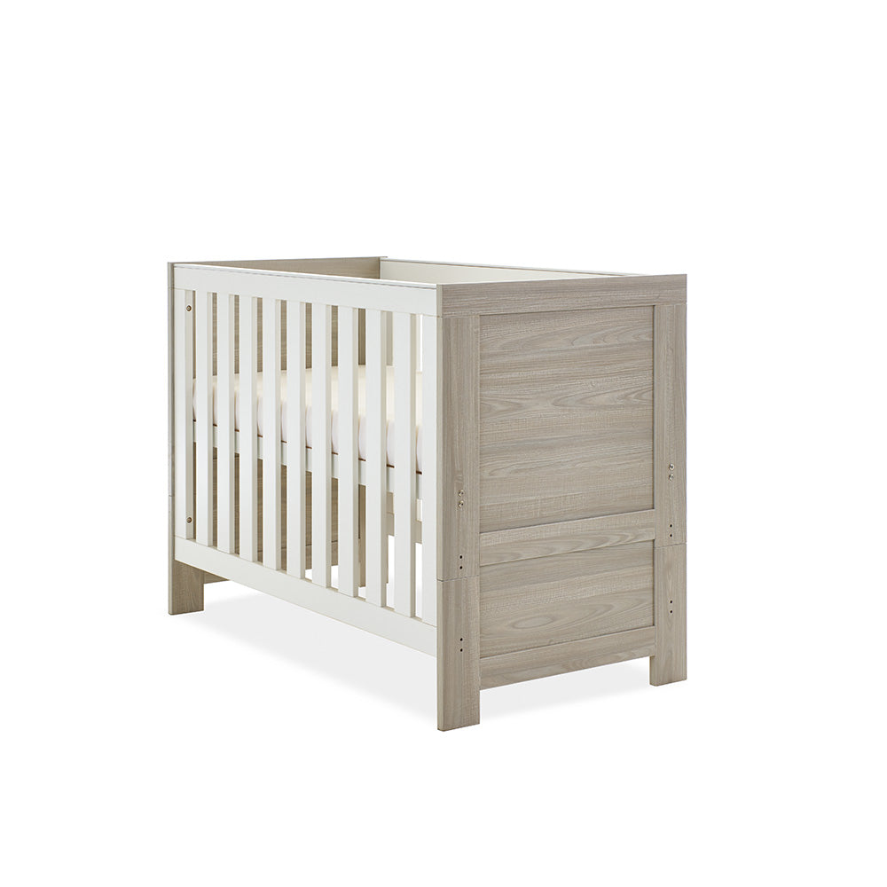 Obaby Nika Mini Cot Bed - Grey Wash & White