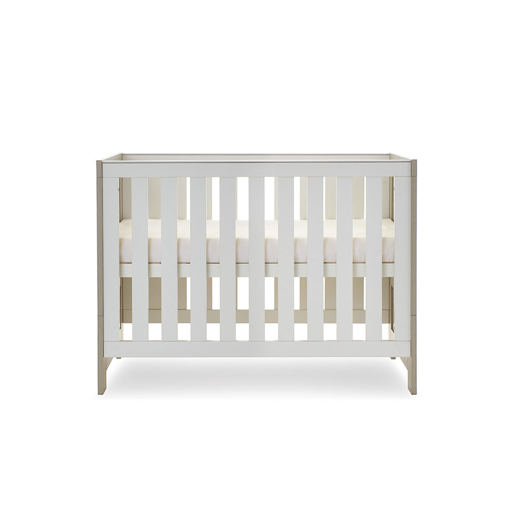 Obaby Nika Mini Cot Bed - Grey Wash & White