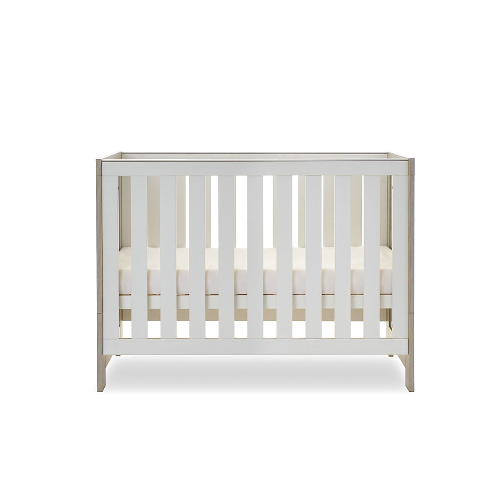 Obaby Nika Mini Cot Bed - Grey Wash & White