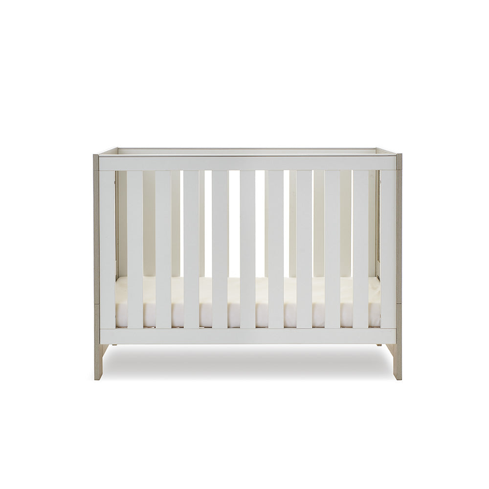 Obaby Nika Mini Cot Bed - Grey Wash & White