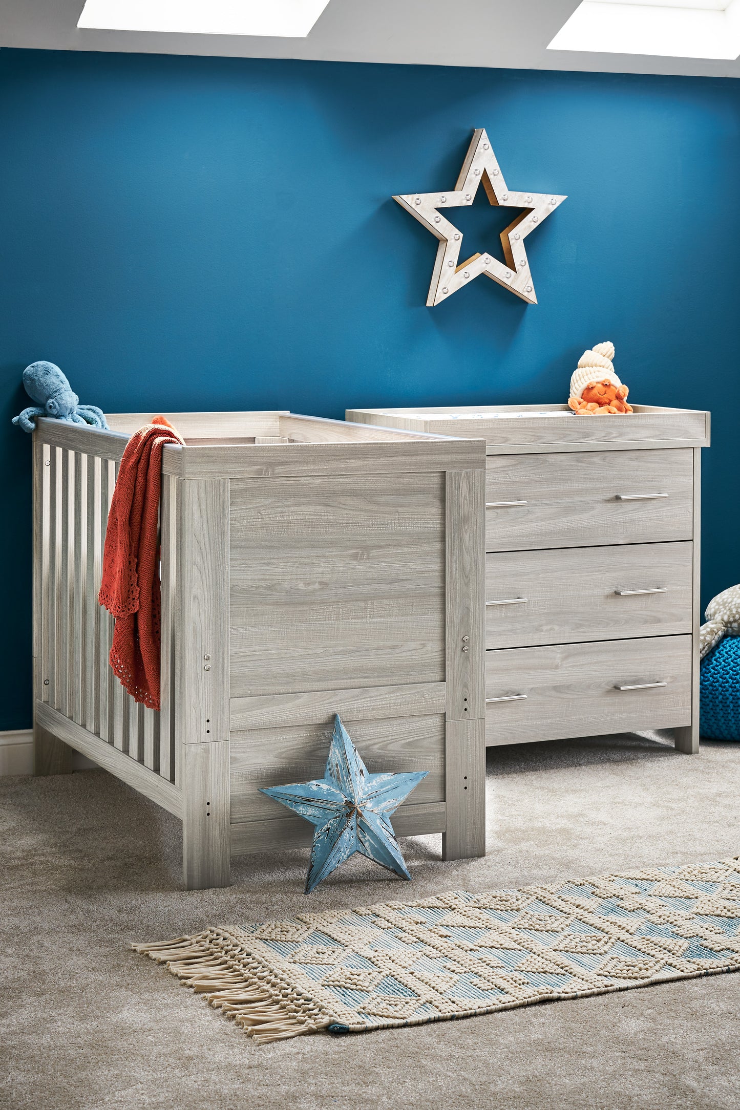 Obaby Nika Mini Cot Bed - Grey Wash