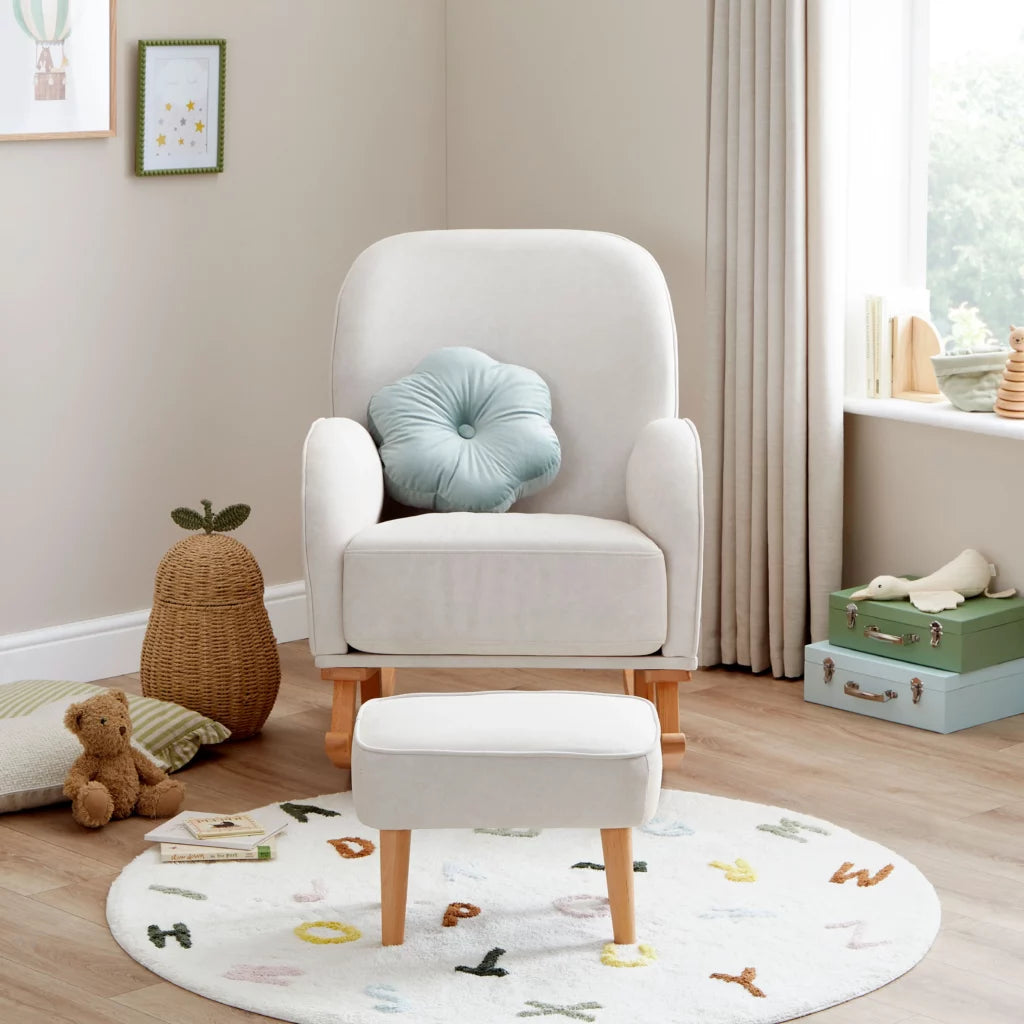 Babymore Freya Nursing Chair With Footstool - Cream