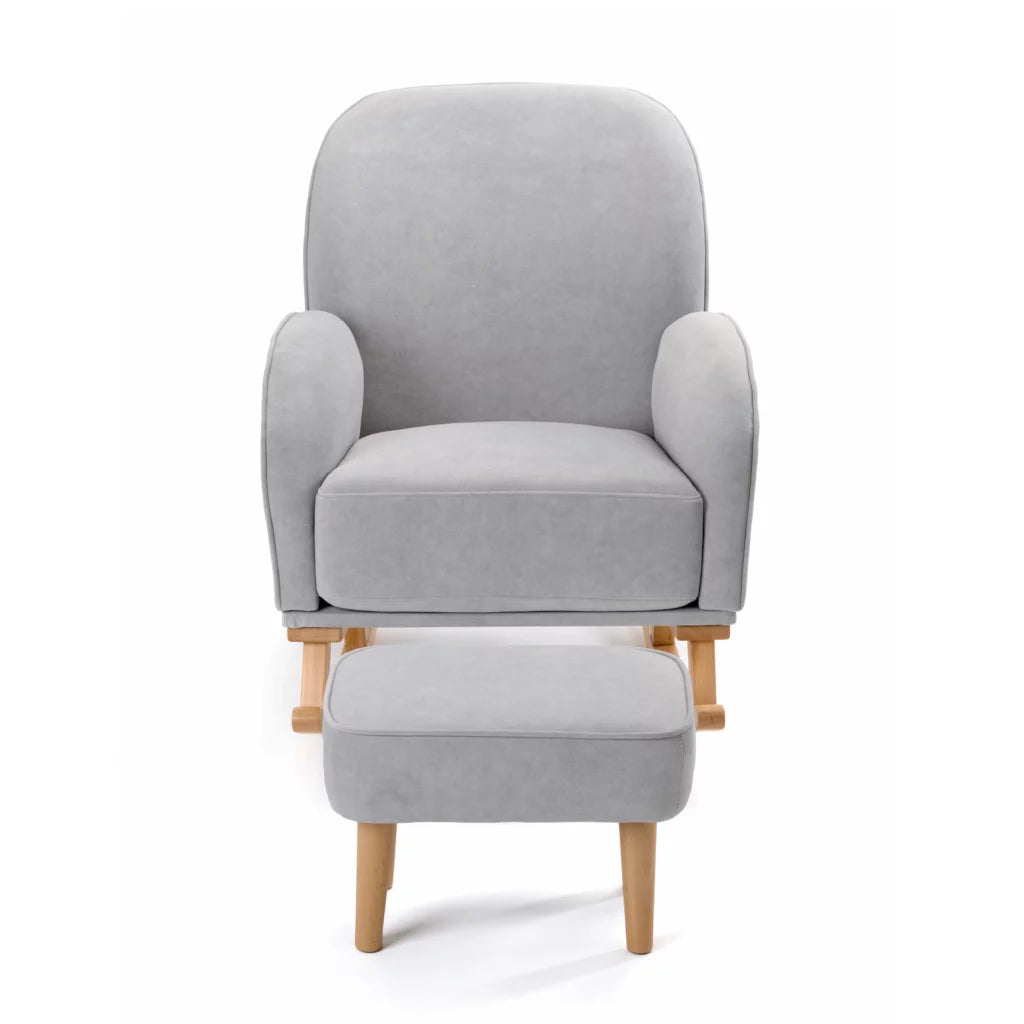 Babymore Freya Nursing Chair With Footstool - Grey