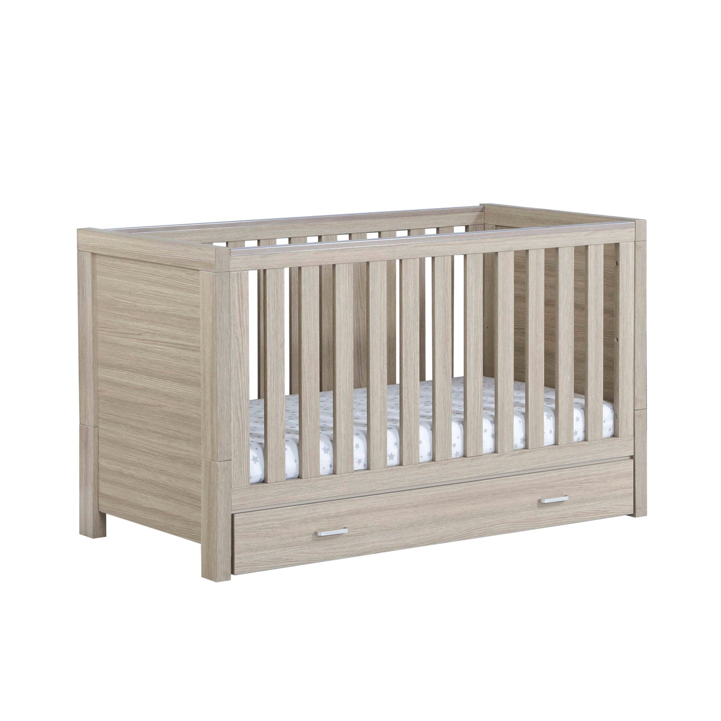 Babymore Luno Cot Bed - Oak