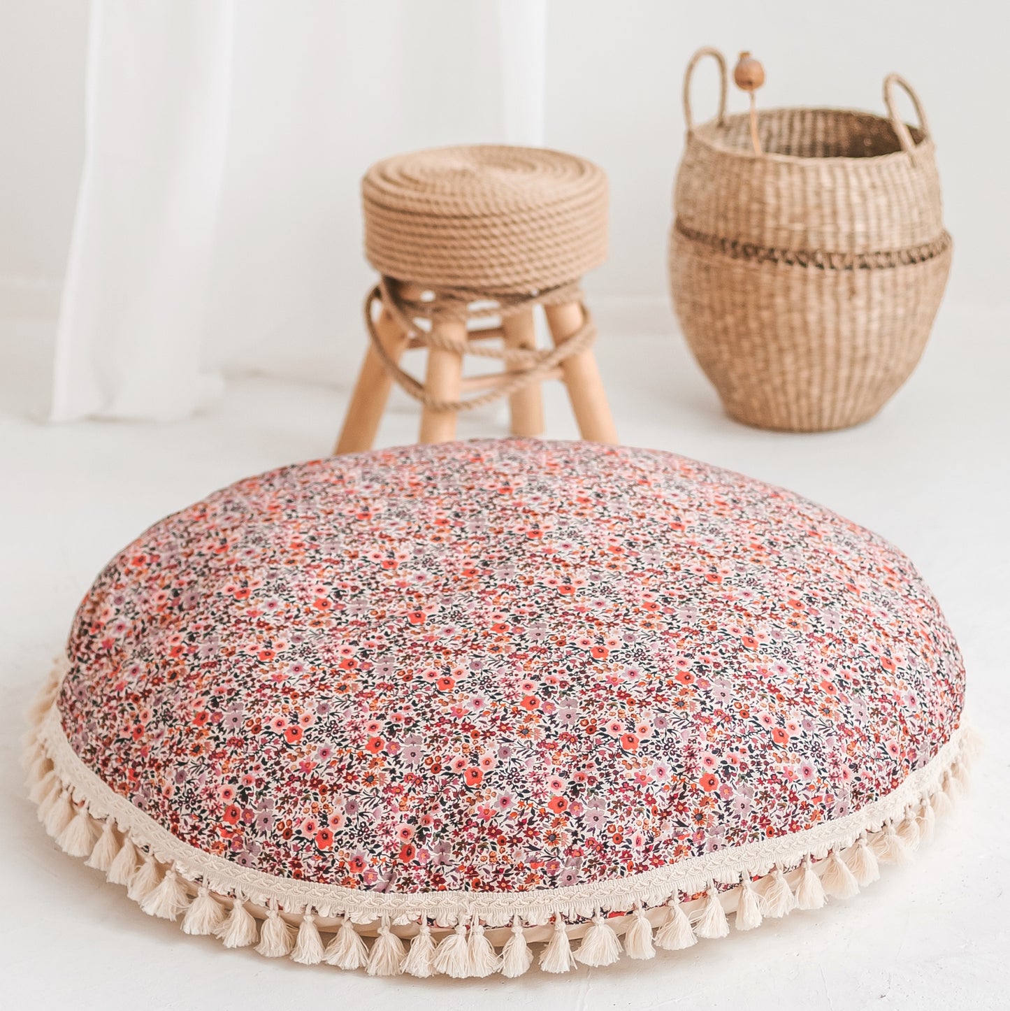 MINICAMP Big Floor Cushion with flower pattern