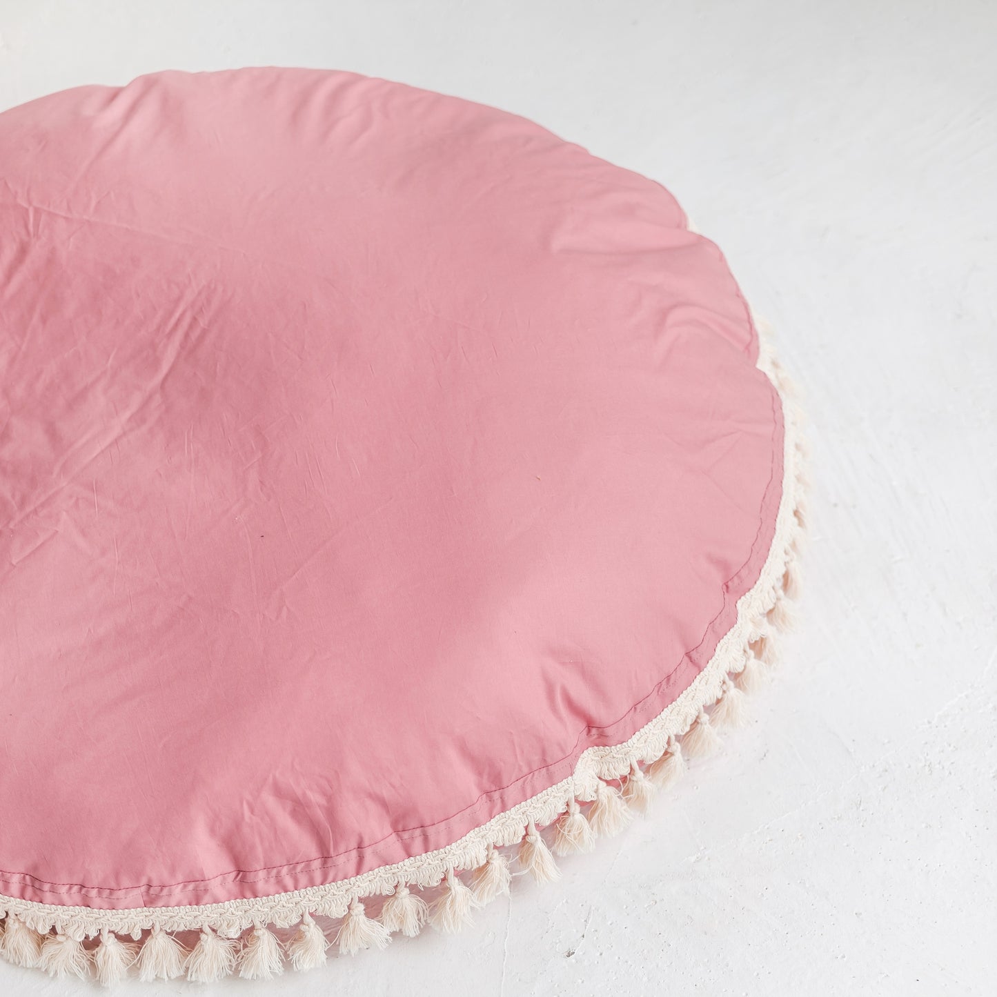 MINICAMP Large Floor Cushion with Tassels - Rose