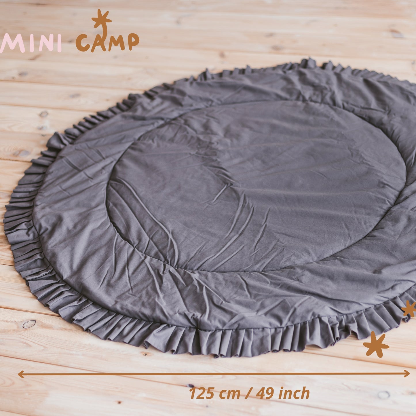 MINICAMP Kids Playmat with Ruffles - Grey
