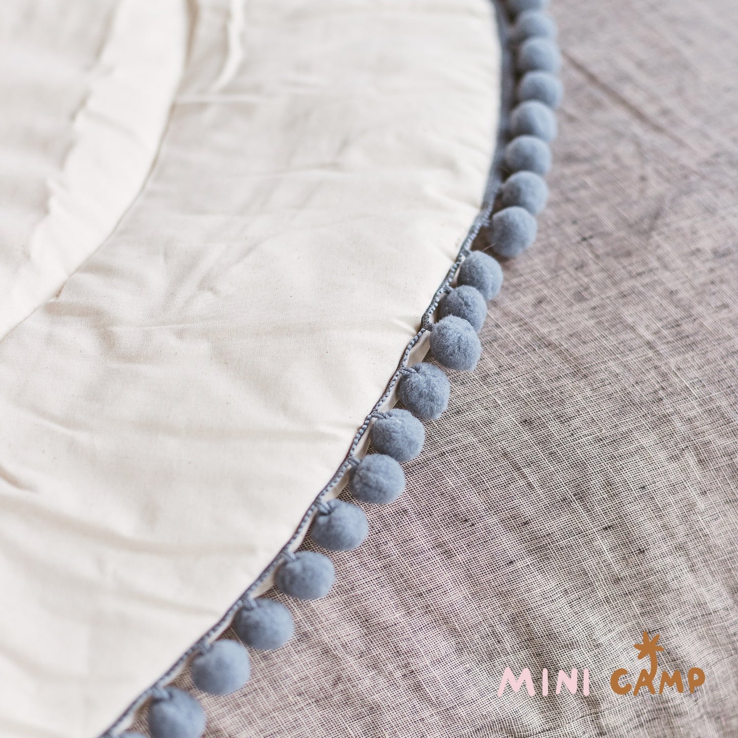 MINICAMP Kids Playmat with Grey Pompom Border