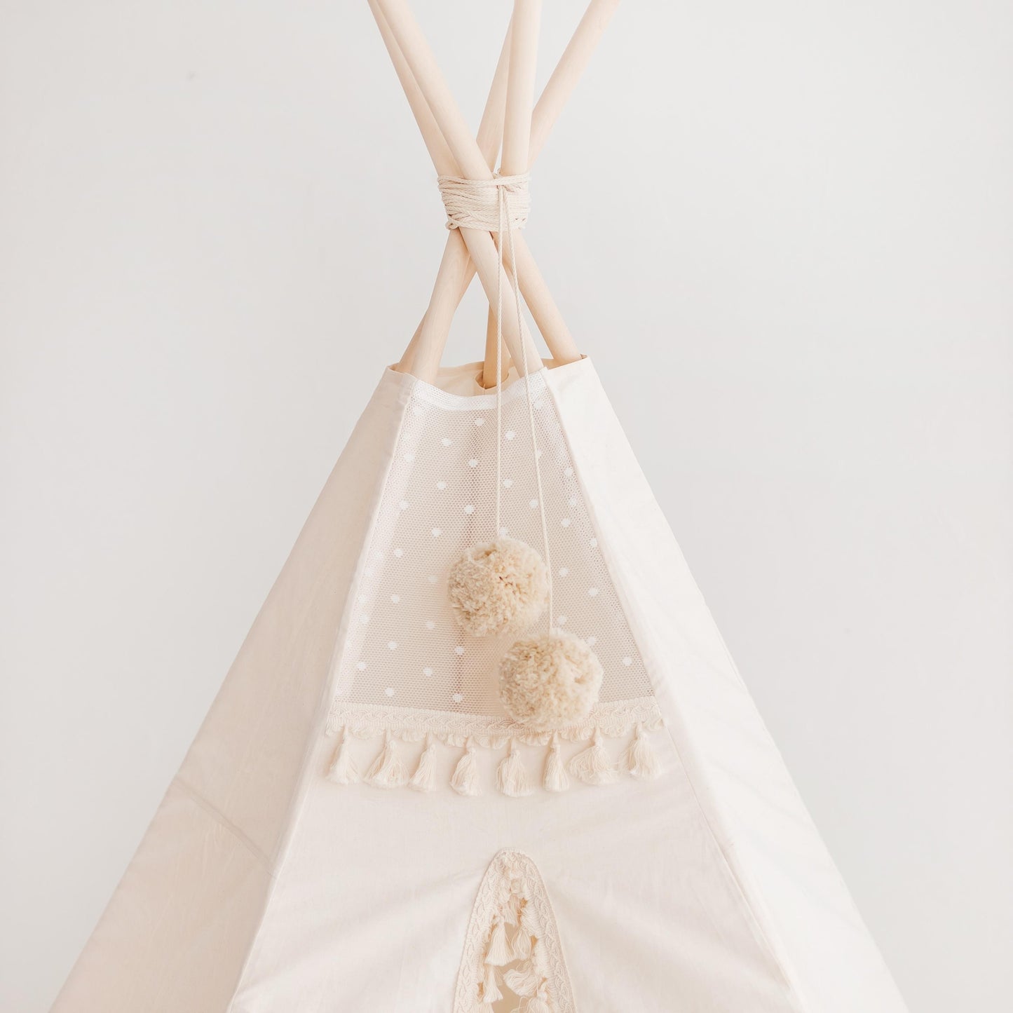 MINICAMP Extra Large Indoor Teepee Tent with Tassels Decor in Boho Style