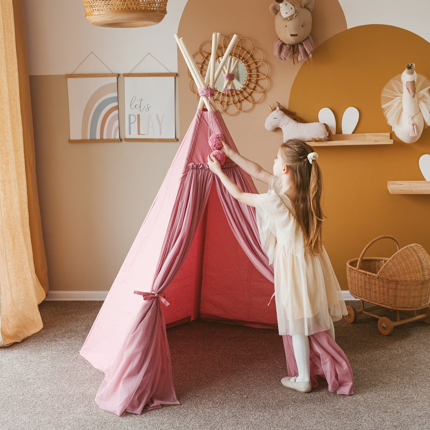 MINICAMP Fairy Kids Play Tent with Tulle in Rose