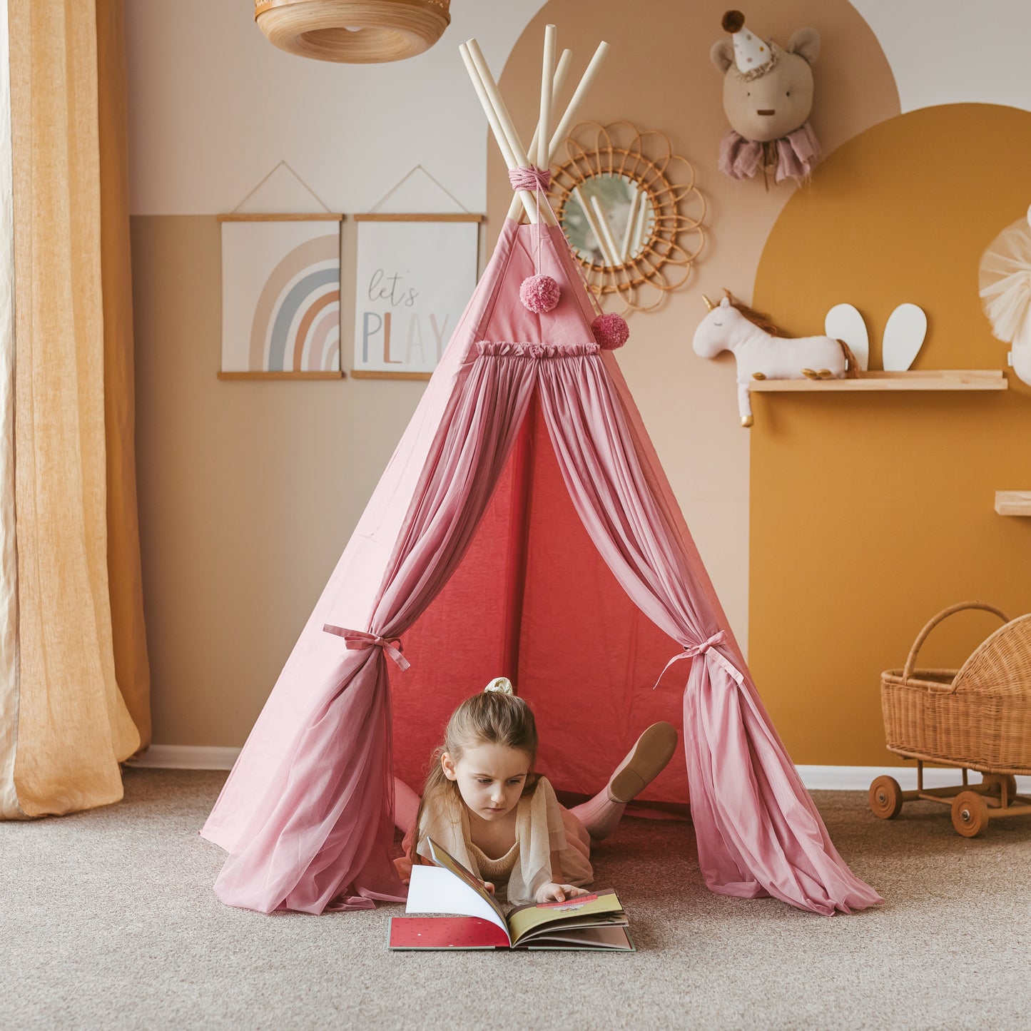 MINICAMP Fairy Kids Play Tent with Tulle in Rose