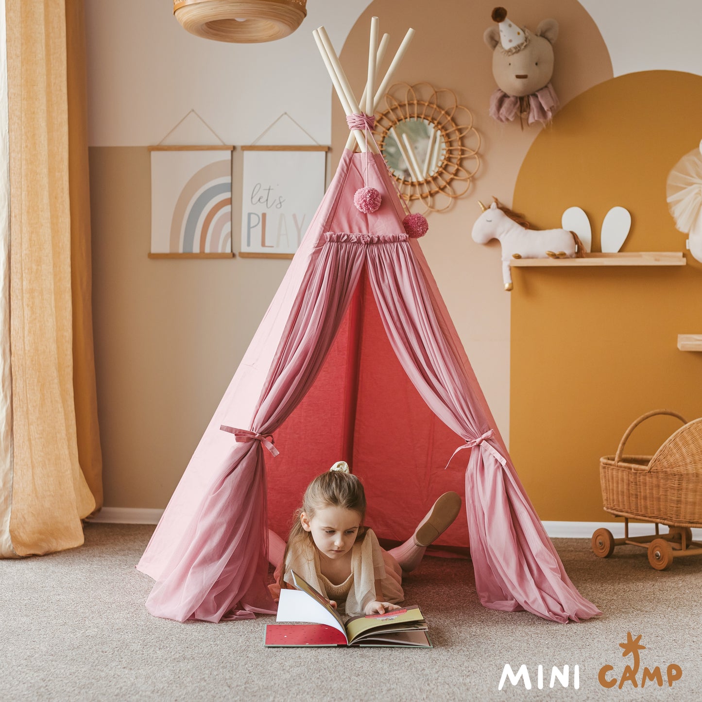 MINICAMP Fairy Kids Play Tent with Tulle in Rose