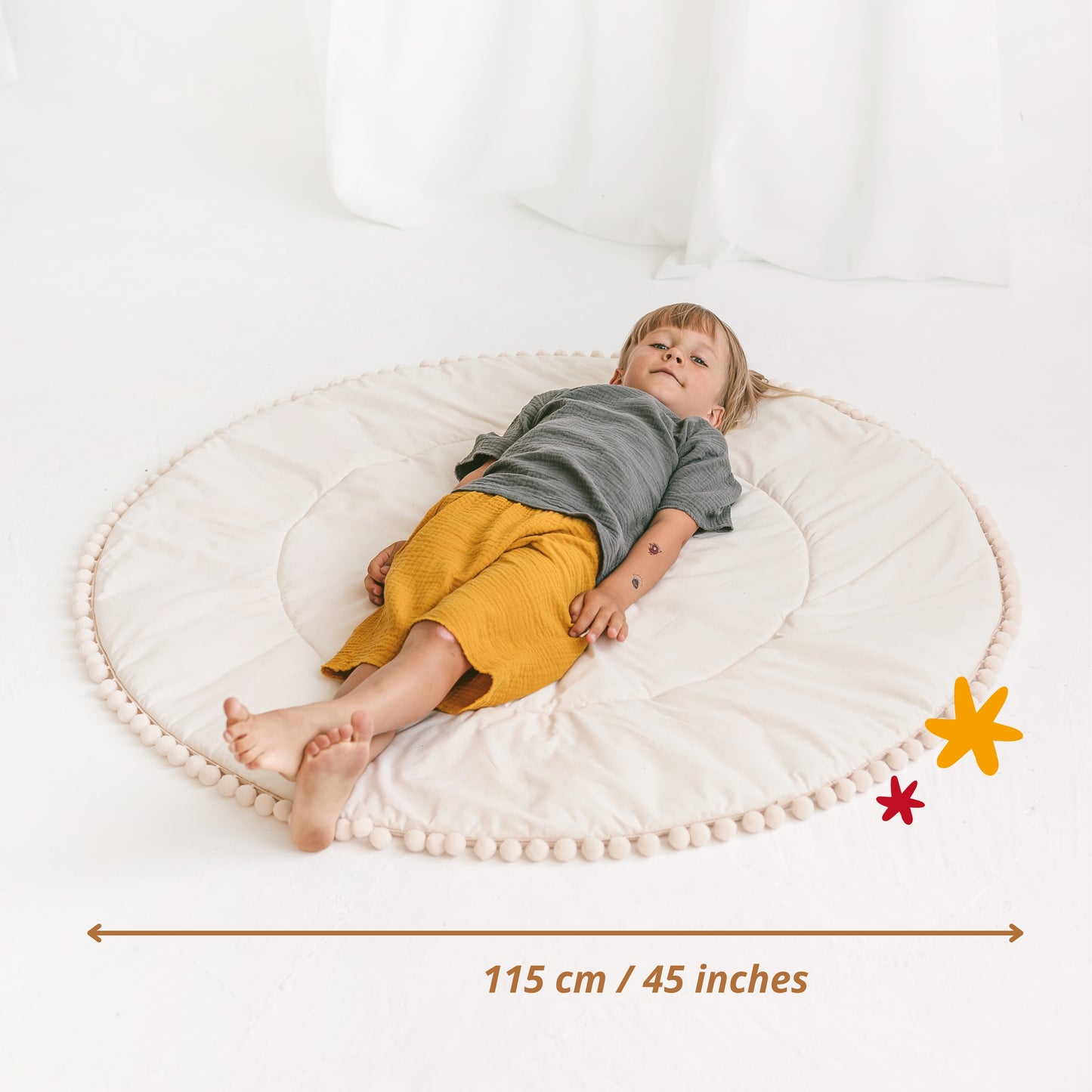 MINICAMP Kids Playmat with Pompom Border