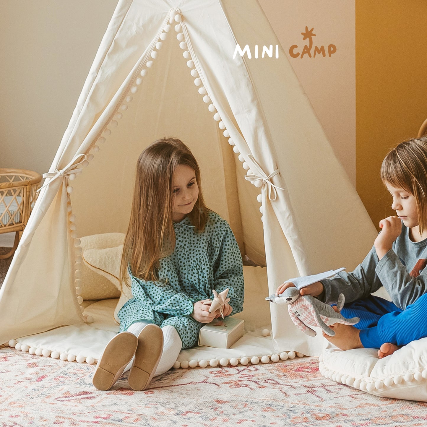 MINICAMP Kids Playmat with Pompom Border