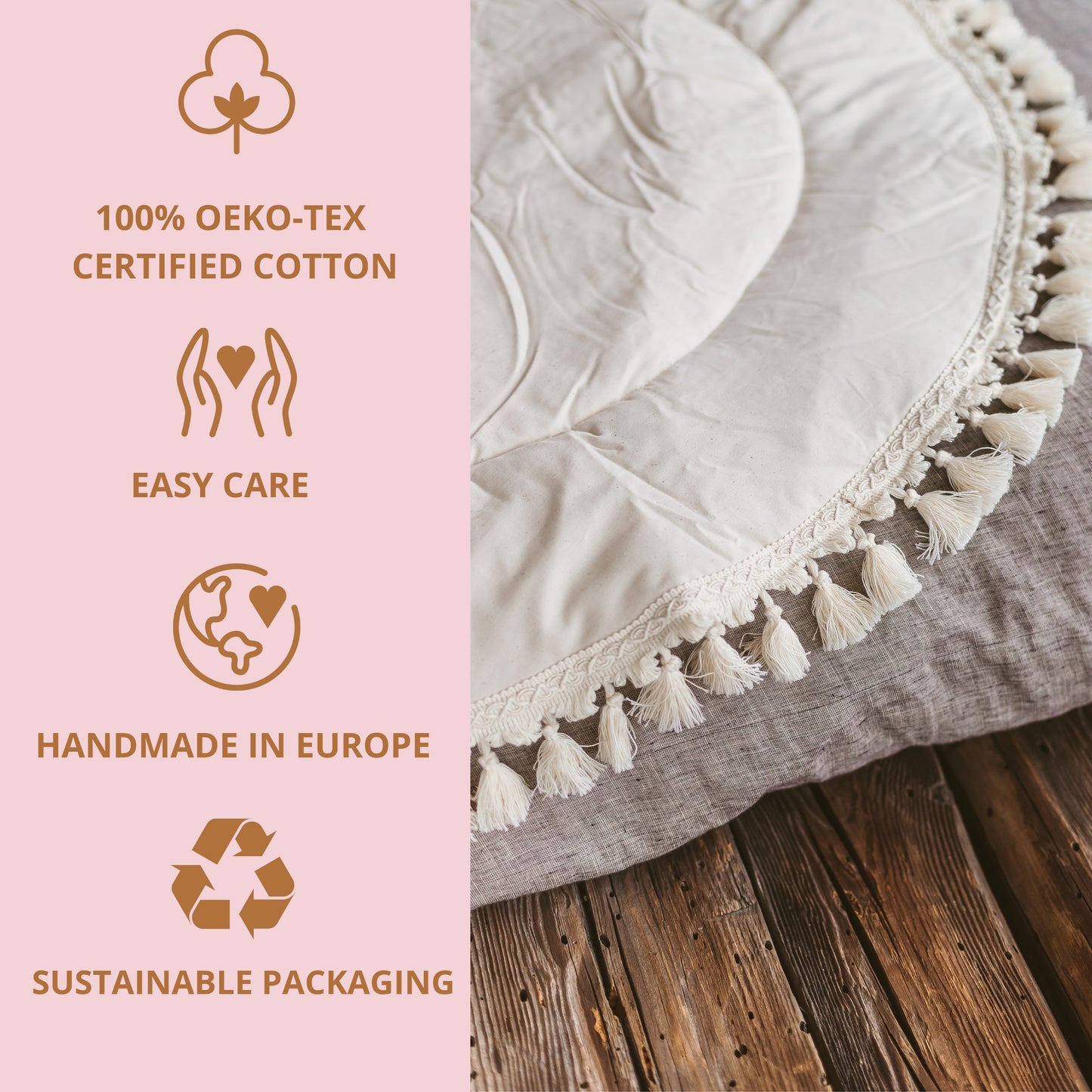 MINICAMP Kids Playmat with Tassel Border