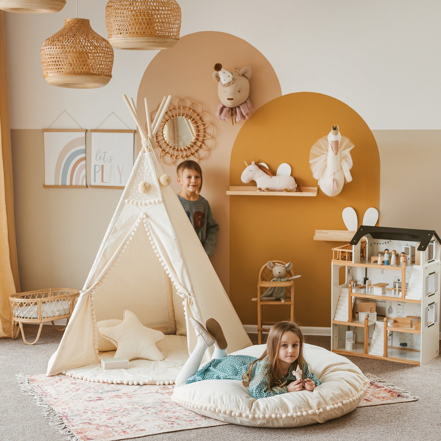 MINICAMP Original Play Tent with Pompoms