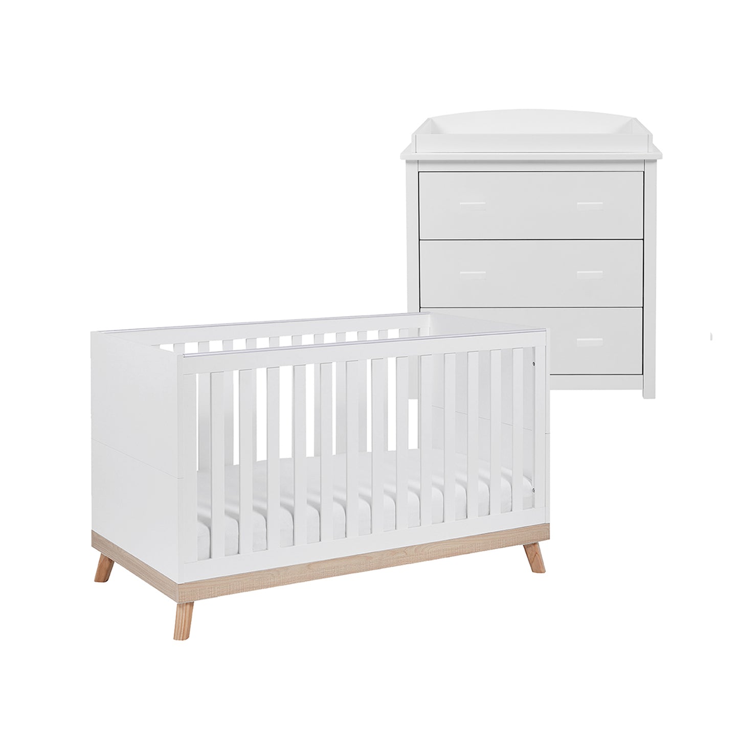Babymore Mona 2 Piece Universal Nursery Room Set - White