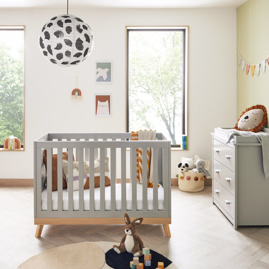 Babymore Mona Mini 2 Piece Universal Nursery Room Set - Grey