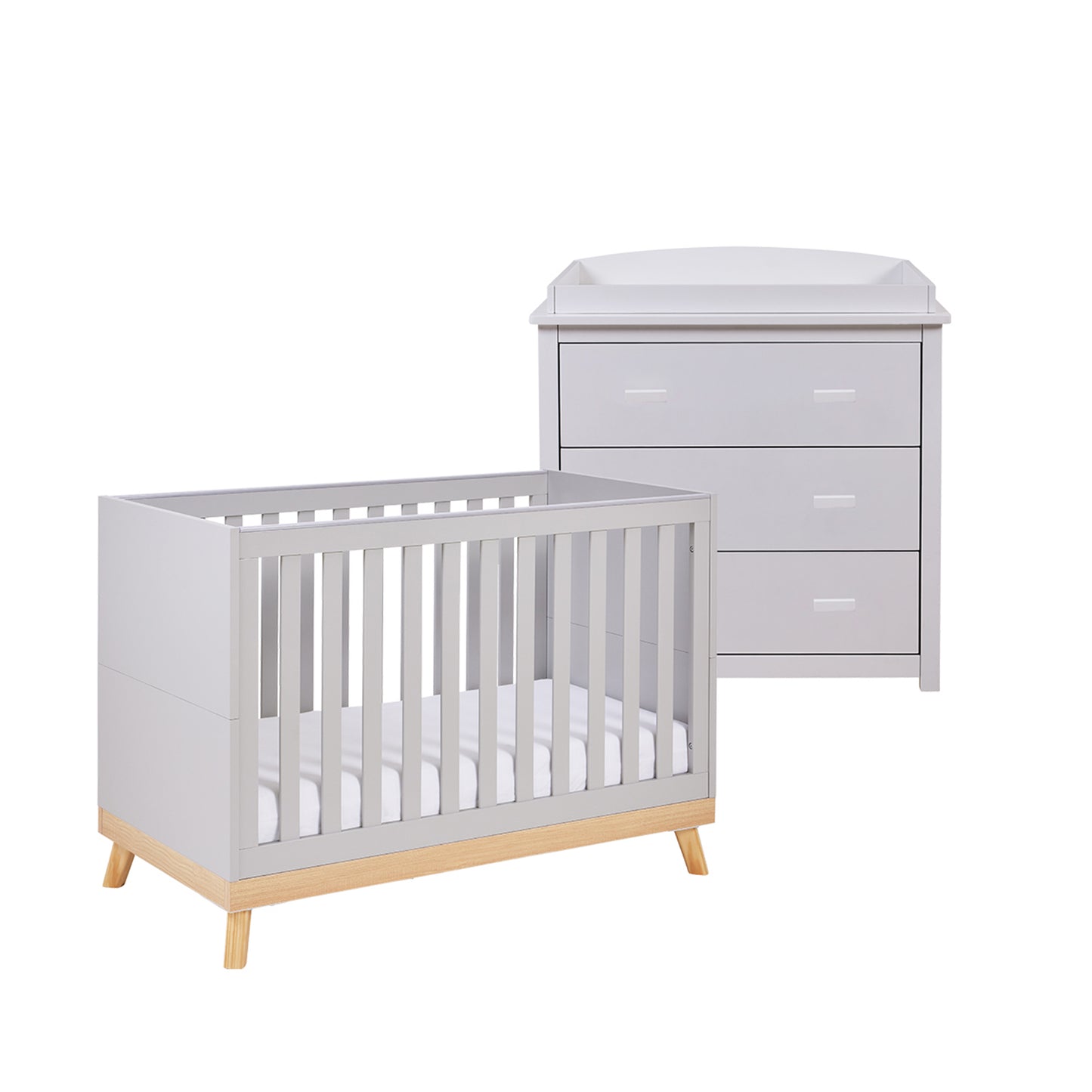 Babymore Mona Mini 2 Piece Universal Nursery Room Set - Grey