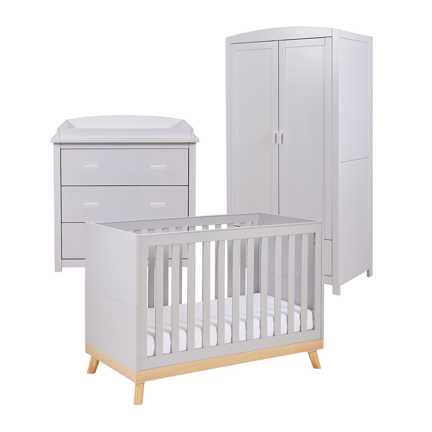 Babymore Mona Mini 3 Piece Universal Nursery Room Set - Grey