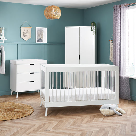 Obaby Maya 3 Piece Room Set - White With Acrylic