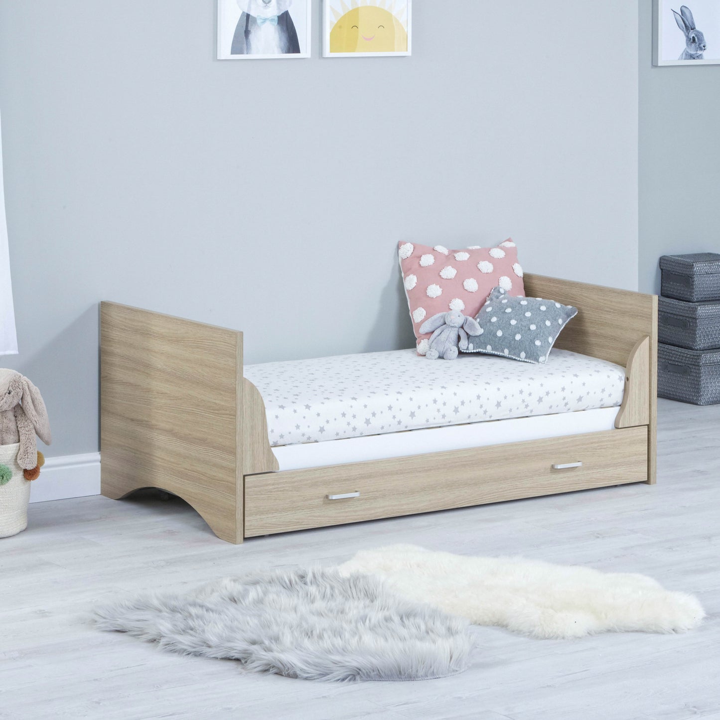 Babymore Veni Cot Bed - White Oak