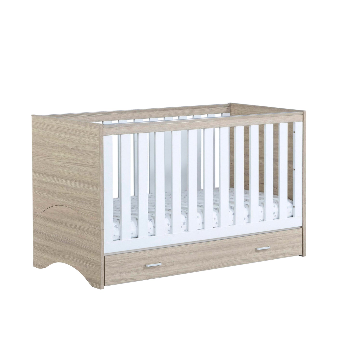 Babymore Veni Cot Bed - White Oak