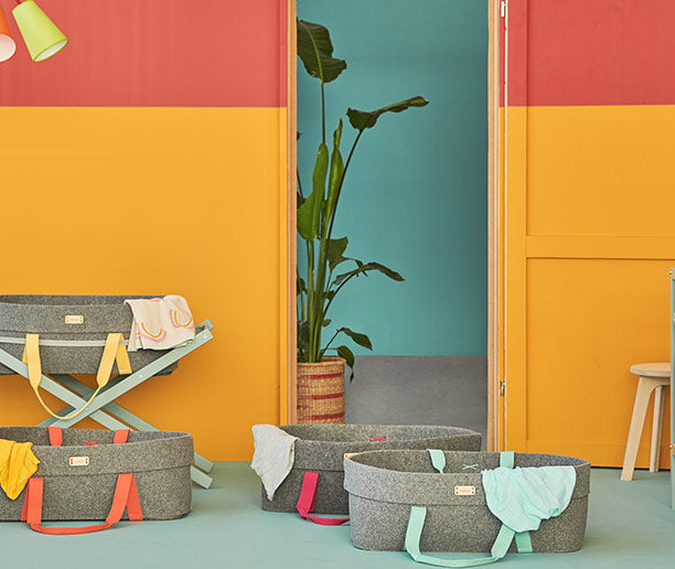 Mokee WoolNest Moses Basket - Azure Drop