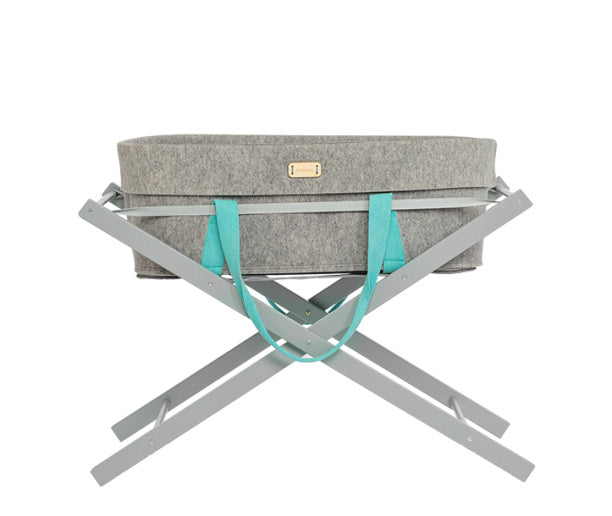 Mokee WoolNest Moses Basket - Azure Drop