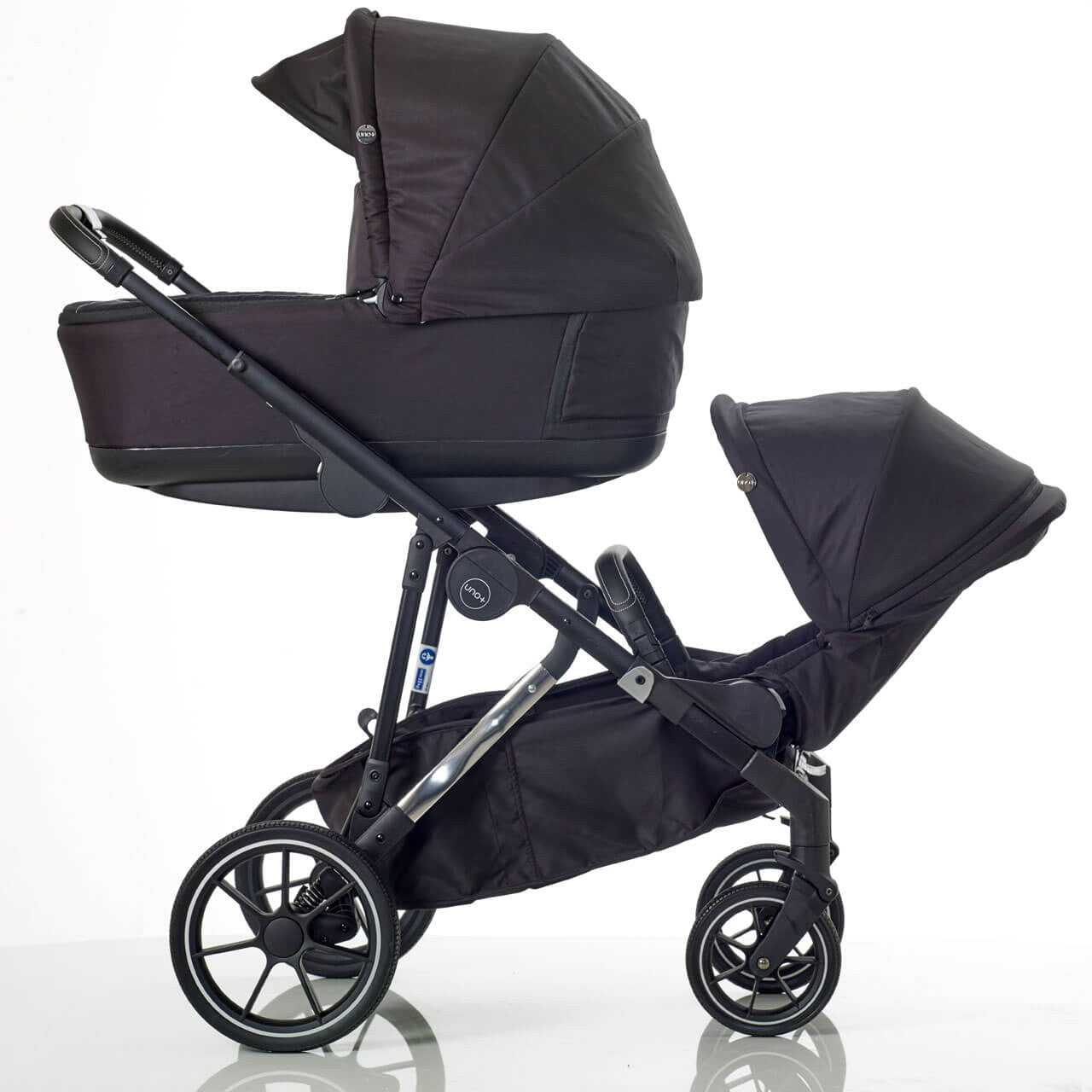 Mee-go Uno+ 3-in-1 Travel System Black/Chrome