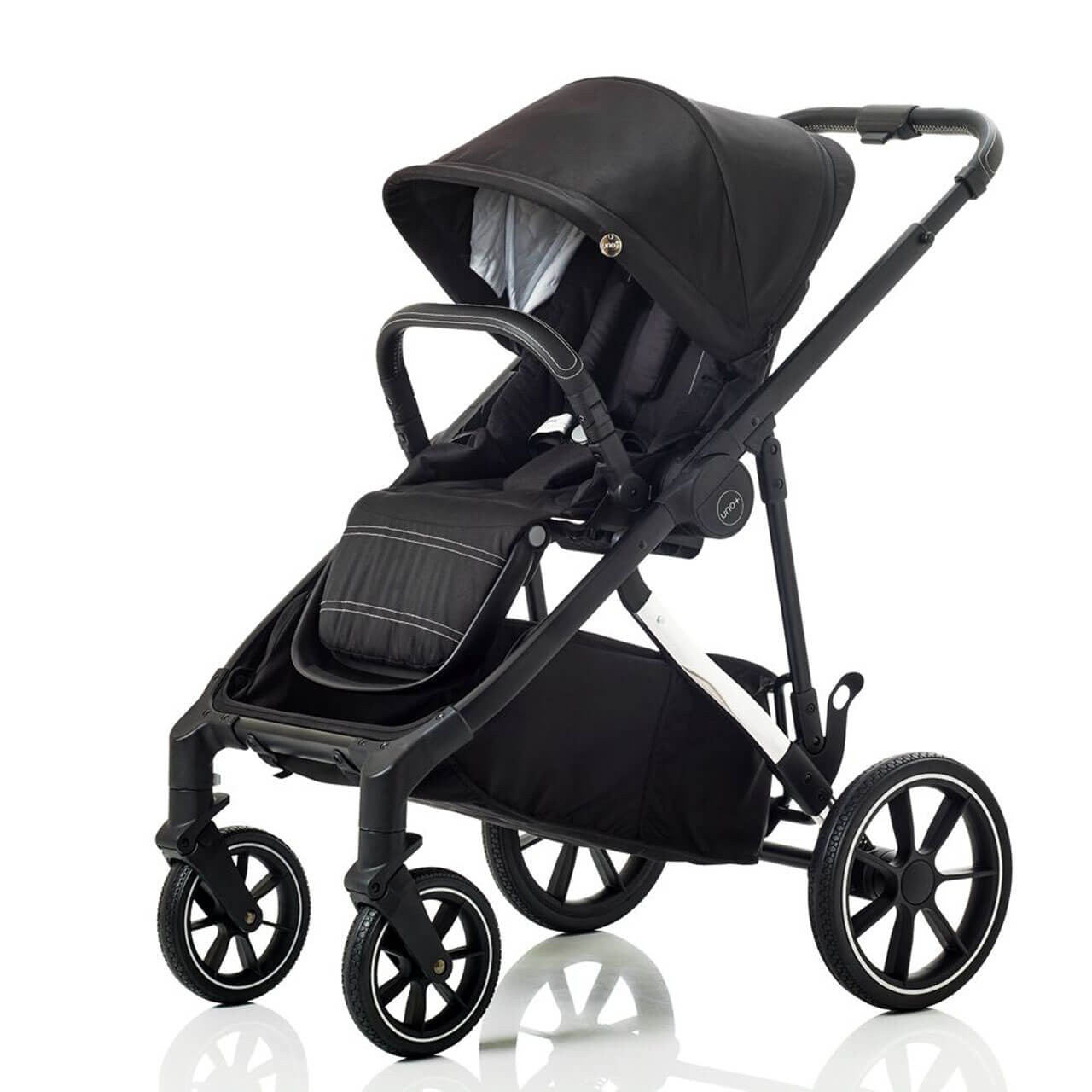 Mee-go Uno+ 3-in-1 Travel System Black/Chrome