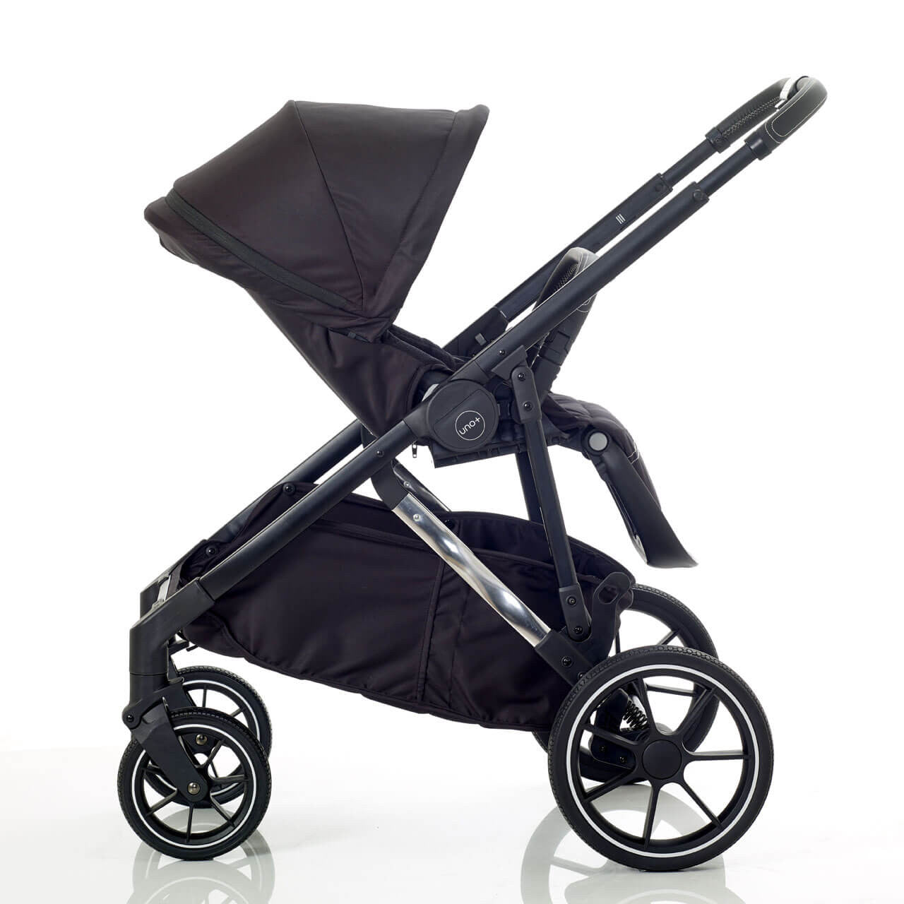 Mee-go Uno+ 3-in-1 Travel System Black/Chrome