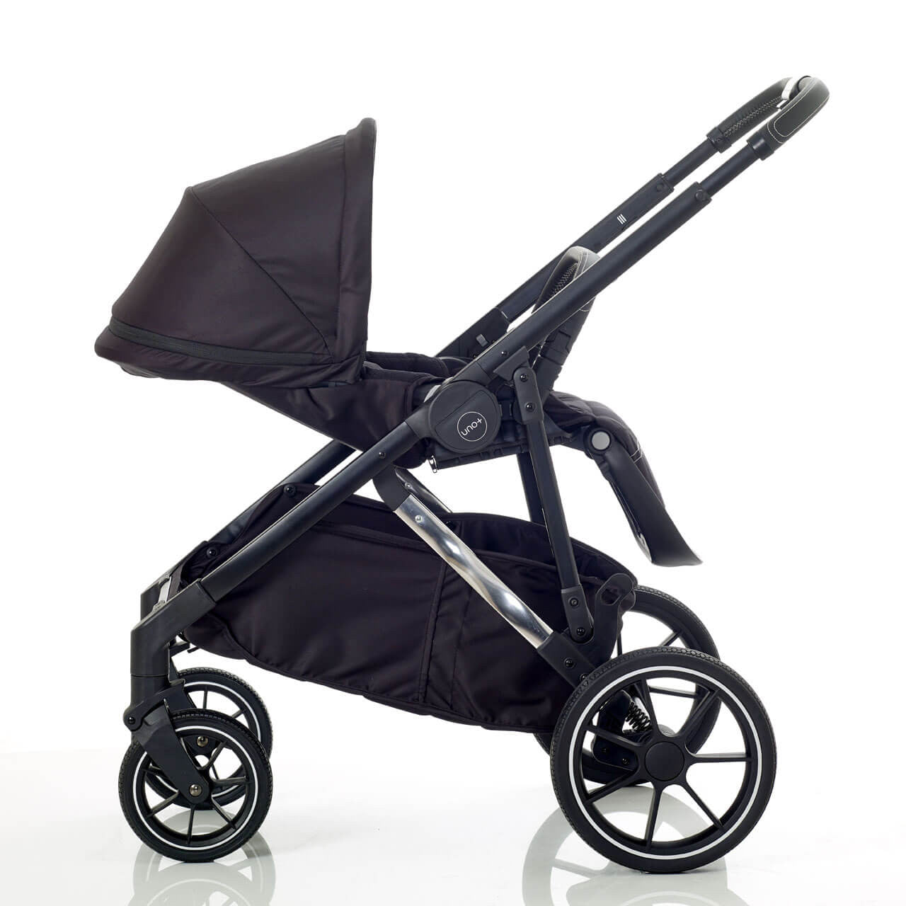 Mee-go Uno+ 3-in-1 Travel System Black/Chrome