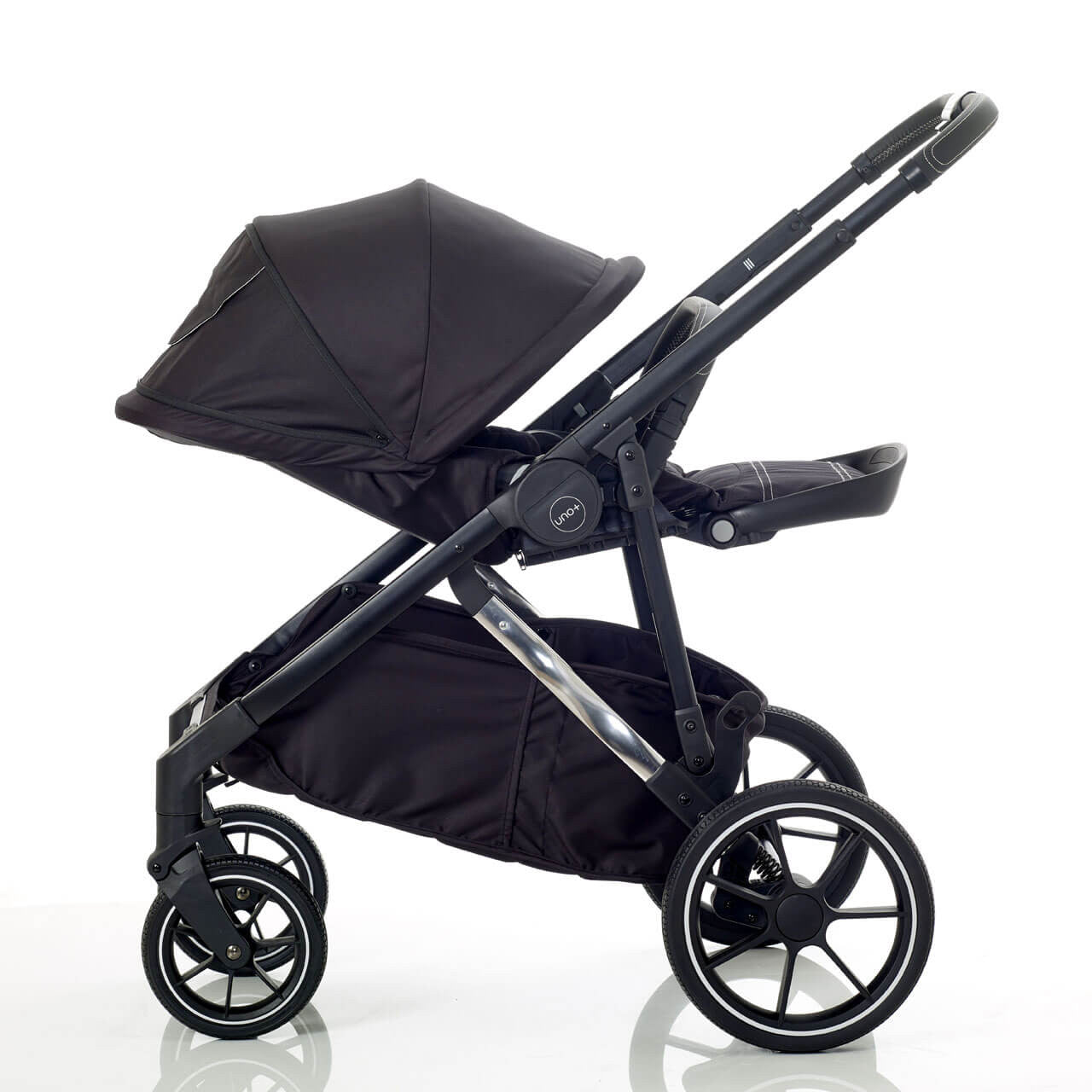 Mee-go Uno+ 3-in-1 Travel System Black/Chrome