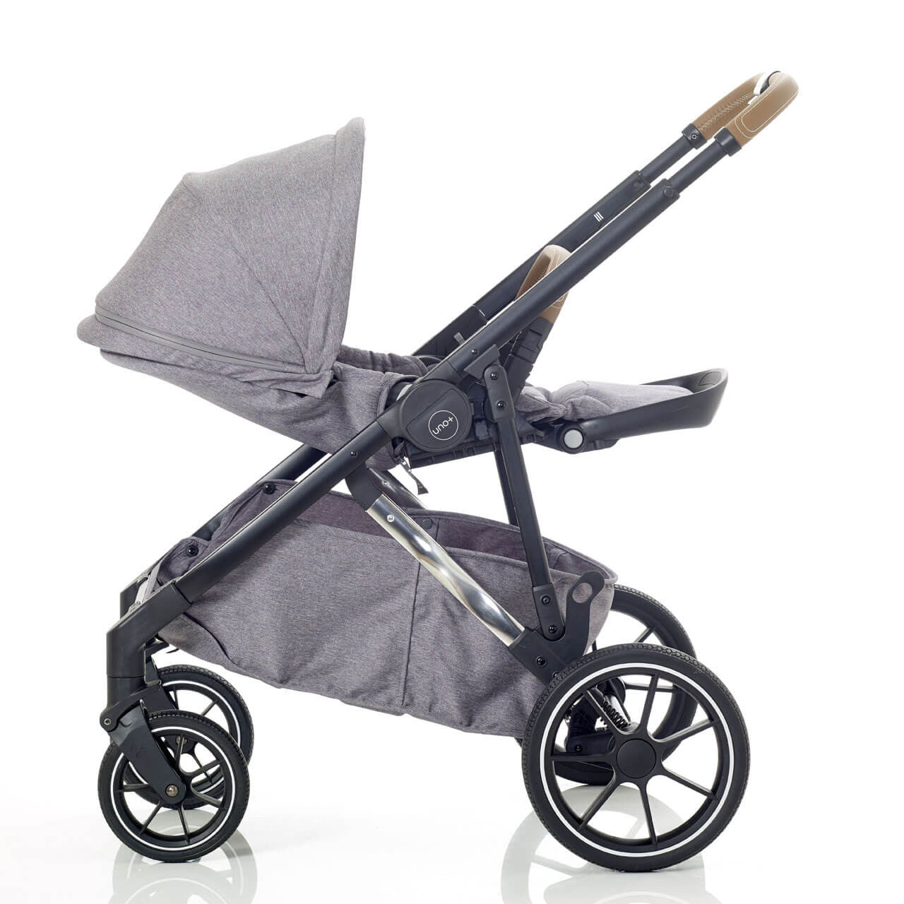 Mee-go Uno+ 3-in-1 Travel System Grey/Chrome