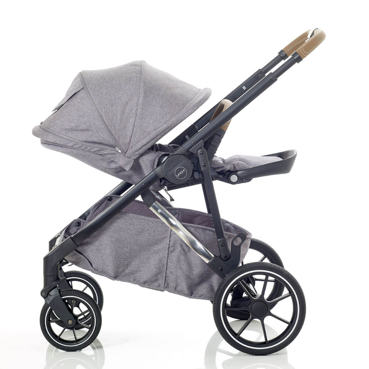Mee-go Uno+ 3-in-1 Travel System Grey/Chrome