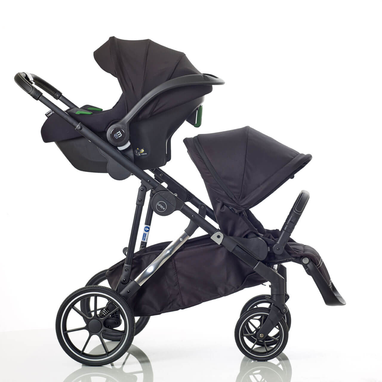 Mee-go Uno+ 3-in-1 Travel System Black/Chrome