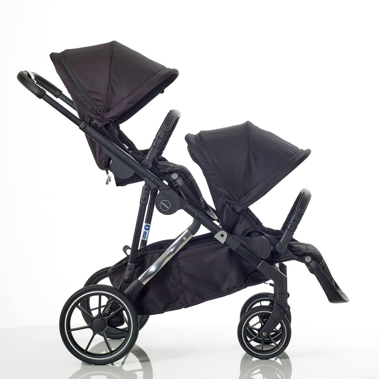 Mee-go Uno+ 2-in-1 Pram & Accessories Black/Chrome
