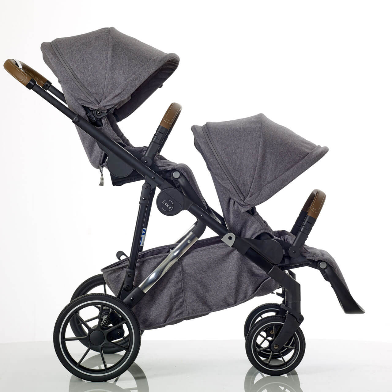 Mee-go Uno+ 3-in-1 Travel System Grey/Chrome