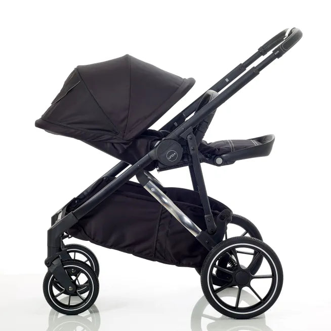 Mee-go Uno+ 2-in-1 Pram & Accessories Black/Chrome