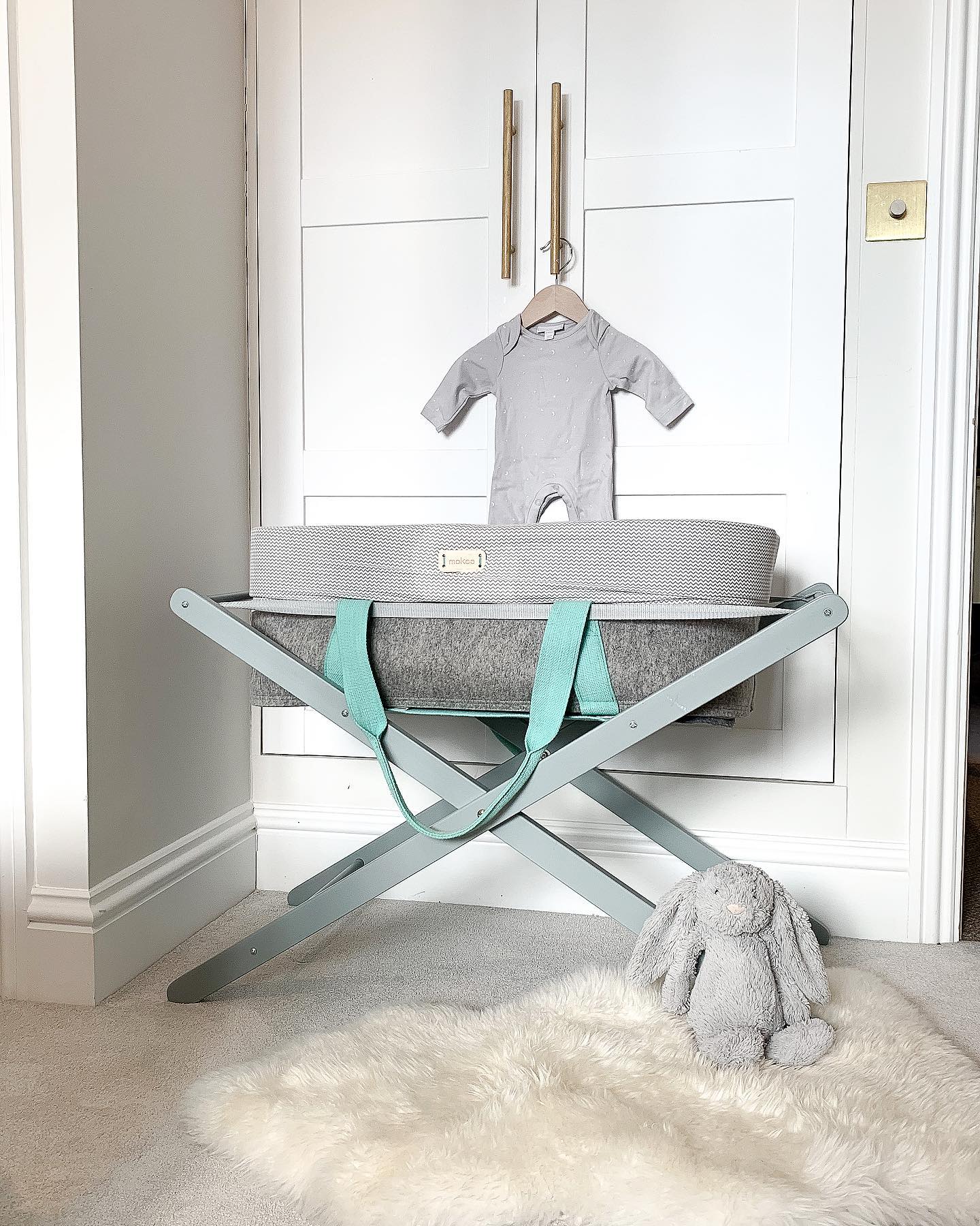 Mokee WoolNest Moses Basket - Azure Drop