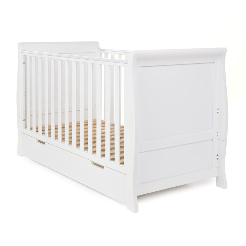 Obaby Stamford Classic Sleigh Cot Bed - White