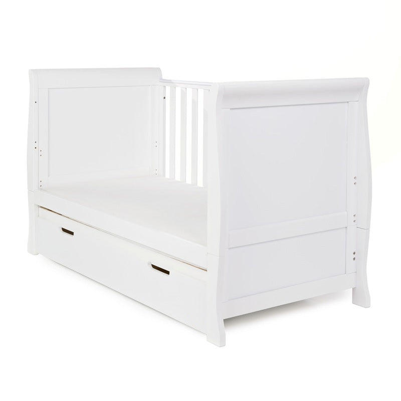 Obaby Stamford Classic Sleigh Cot Bed - White