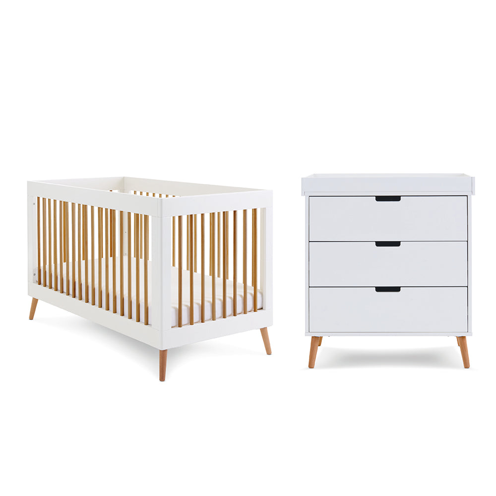 Obaby Maya 2 Piece Room Set - White With Natural