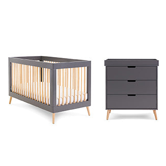 Obaby Maya 2 Piece Room Set - Slate With Natural
