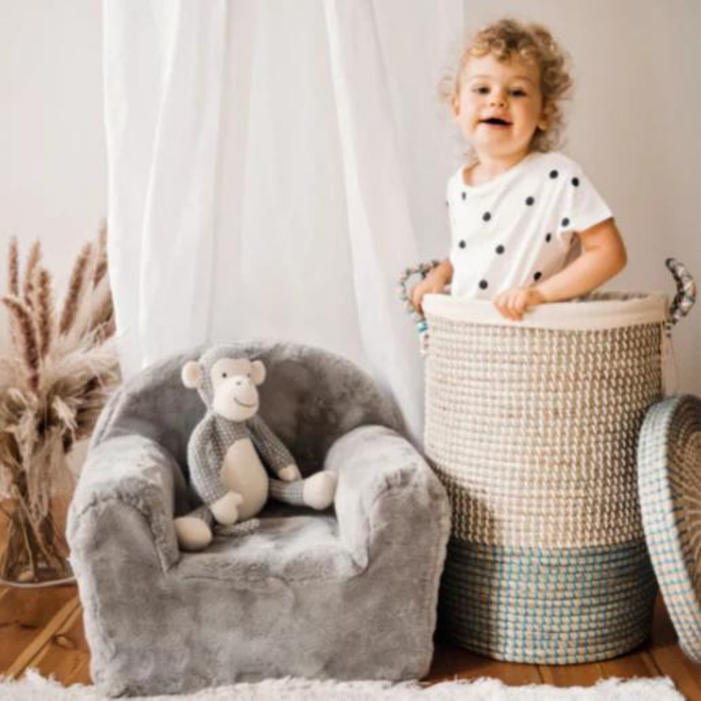 Mokee Toddler's Armchair Pufee - Grey