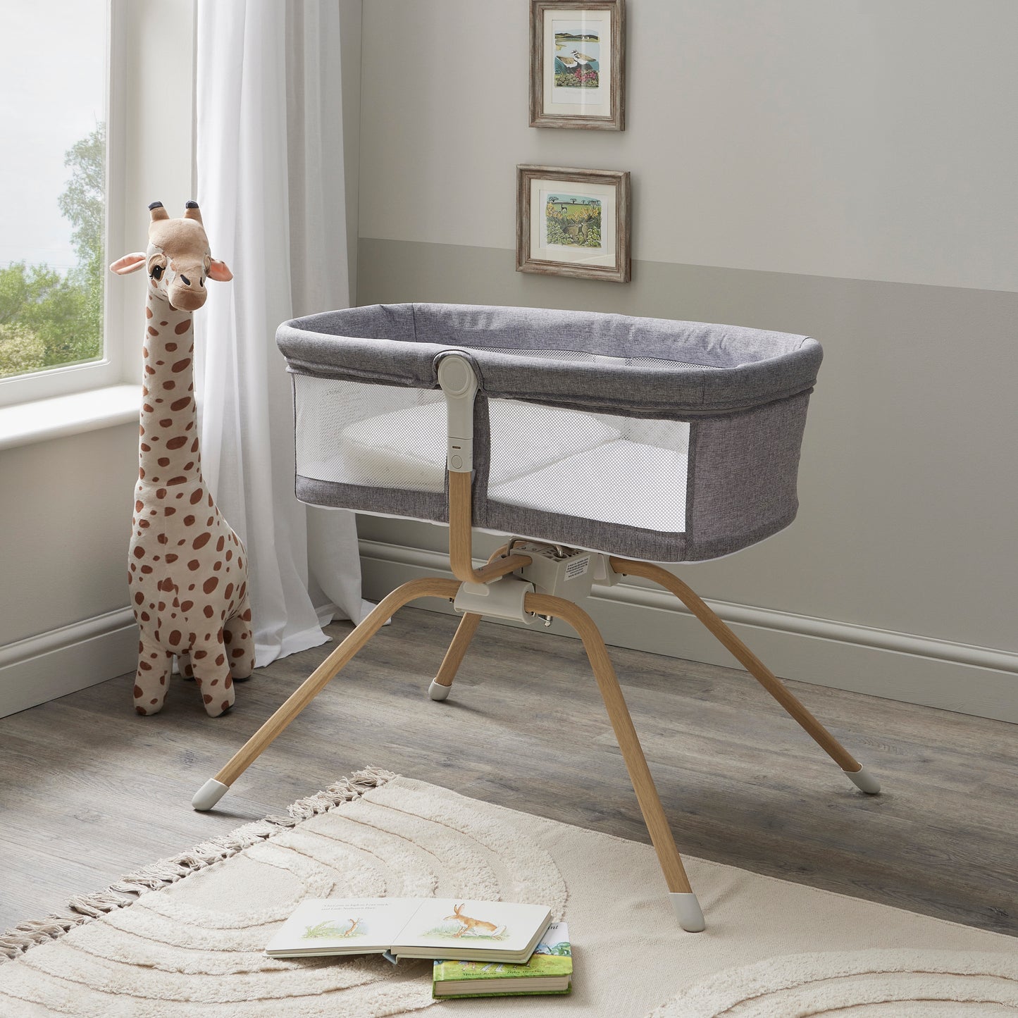 Babymore Air Motion Gliding Crib - Slate